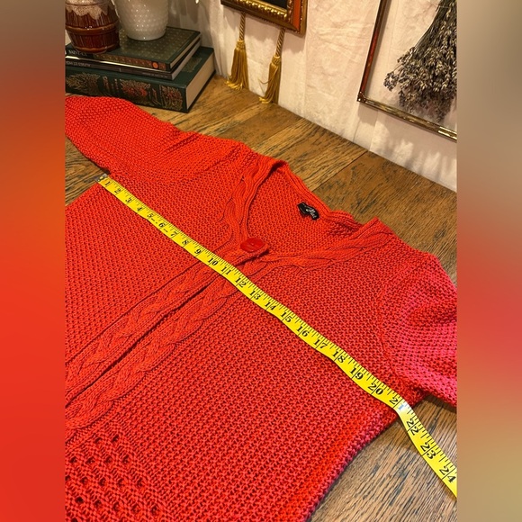 ❤️ LES COLLECTIONS MAT Red Knit Cardigan – Size XL - Picture 7 of 8